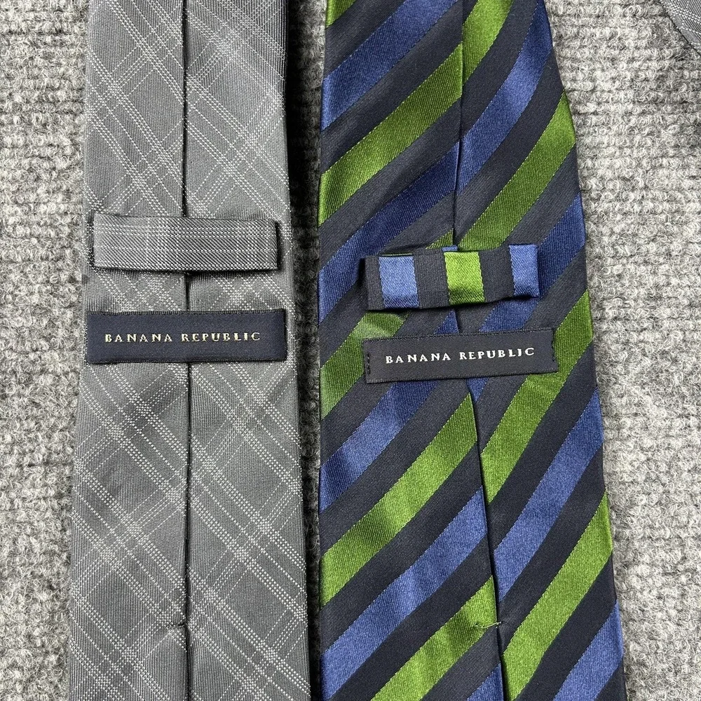 Banana‎ Republic Ties Lot 2 Mens One Size Multicolor 100% Silk Striped Neckties